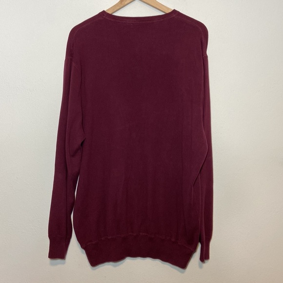 Polo Ralph Lauren Maroon W/ Green Pony Crewneck Pullover Large Tall Sweater - Picture 4 of 5